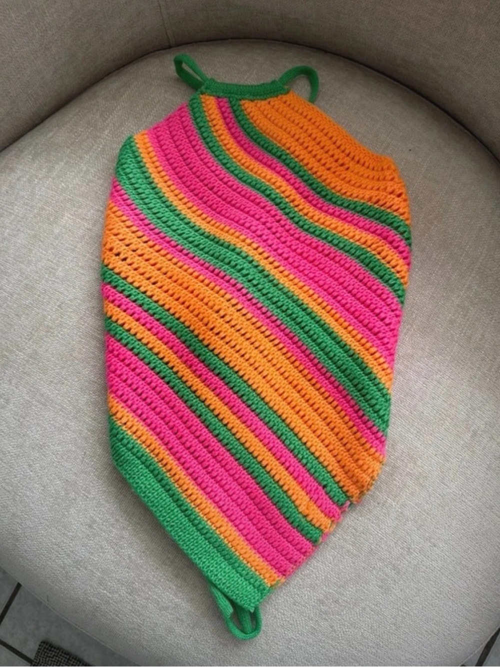 SHEIN Pink, Orange & Green Crochet Kids Cover-Up